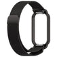 Black Milan metal watch band with mesh strap and raised metal watch frame