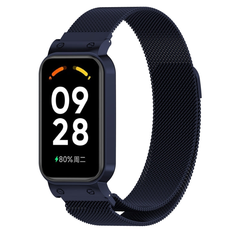 Ink blue Milan metal watch band with mesh strap and metal clasp for smart watch