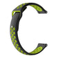 Two-color replacement watch strap band in black with neon yellow dotted cutout holes