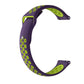 Two-tone replacement watch strap in purple with lime-yellow perforated pattern