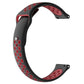 Two-tone silicone watchband, black with dark red ring pattern, adjustable clasp ends