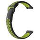 Two-color replacement watch strap band in black with neon yellow perforated oval accents
