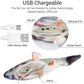 USB rechargeable electric fish toy with visible charging port and velcro underside