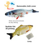 Electric simulation fish toy with removable cloth cover and catnip pocket for cats