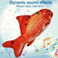 Red electric simulation fish toy with lifelike spots and textured scale pattern