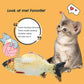 Cat playing with yellow electric simulation fish toy with textured scales and soft fins