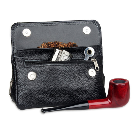 FIREDOG CL07 Portable Handcrafted Cowhide Double Pipe Bag