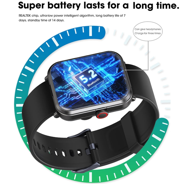 Black smart bracelet with glowing screen and charging display indicator