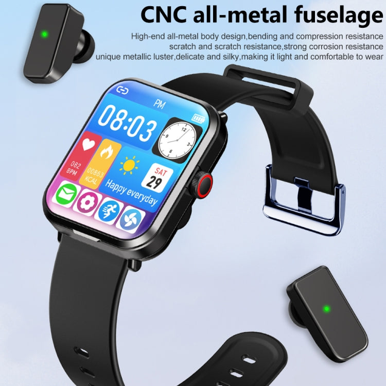 Smart bracelet smartwatch with large touchscreen and black metal-style body