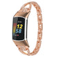 Rose gold diamond metal watch band with rhinestone metal link bracelet for Fitbit Charge
