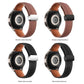 Folding Buckle Plain Weave Genuine Leather Watch Band, 20mm, 22mm