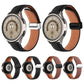 Folding Buckle Plain Weave Genuine Leather Watch Band, 20mm, 22mm