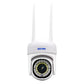 ESCAM white outdoor WiFi security camera front view with LED ring around lens
