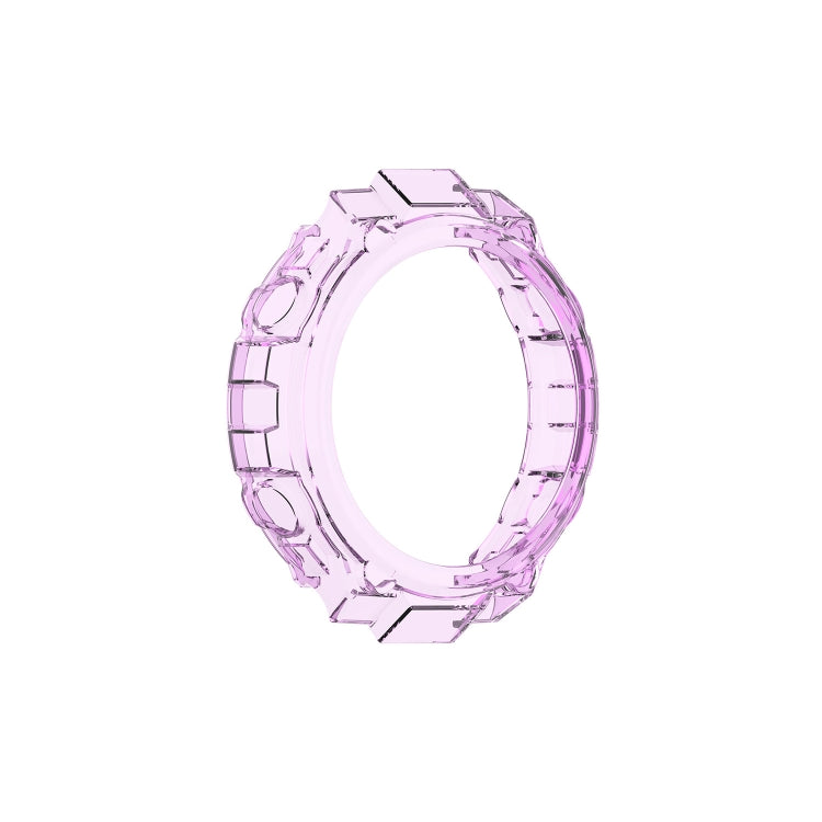 TPU watch case for Huami Amazfit T-Rex A1918, transparent purple protective bezel