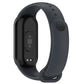 Black smartwatch strap front view with oval side button and charging contacts
