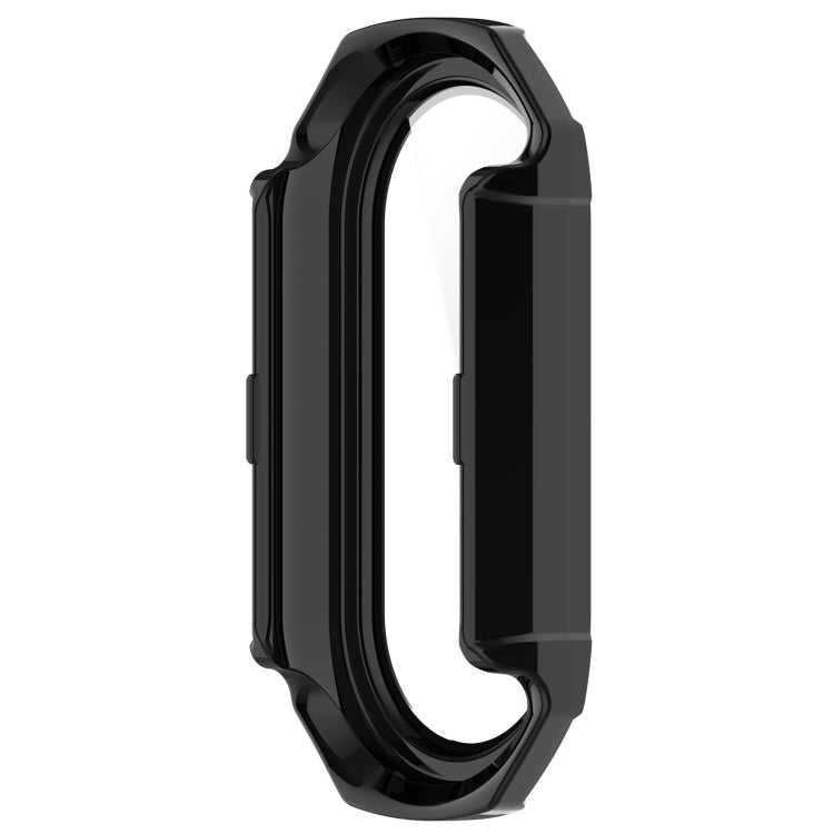 Protective watch case with integrated tempered glass, black frame for Mi Band 8