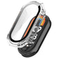 Transparent white protective watch case with integrated tempered glass window for Mi Band 8