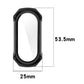 Black protective watch case dimensions, integrated tempered glass cover (25mm x 53.5mm)