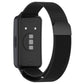 Black milanese metal watch band, woven mesh with buckle detail, for Huawei Band 10/9/8