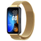 Gold milanese metal watch band, woven mesh with secure clasp, for Huawei Band 10/9/8