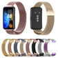 Milanese metal watch band set with rose pink and gold tone mesh straps, adjustable clasp