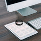 Milanese metal watch band with black clasp, flat on a surface for a smartwatch