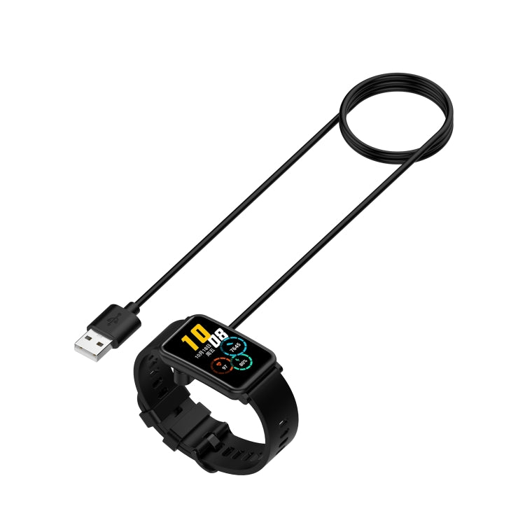 Black USB charging cable for Huawei Band 8 smart watch with USB-A plug