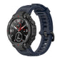 Silicone watch strap with perforated links and buckle, navy blue for Amazfit T-Rex A1918