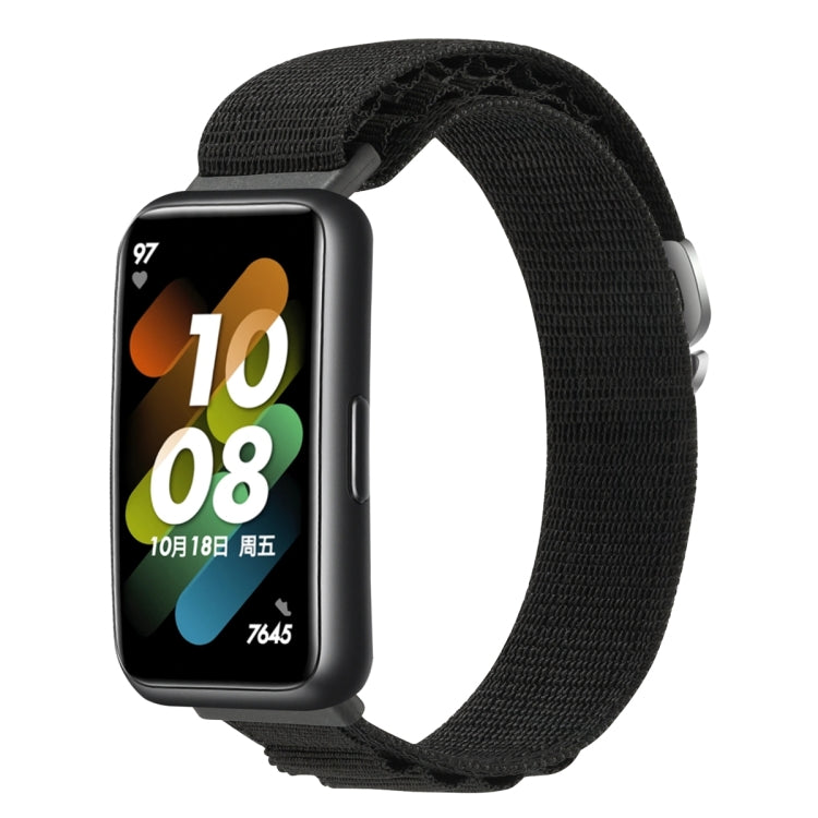 Loop nylon smartwatch band, black, with adjustable clasp