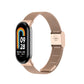 Milanese metal watch band for fitness tracker, rose gold mesh with buckle clasp