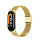 Milanese metal watch band for fitness tracker, gold mesh with buckle clasp