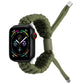 Braided silicone watch band with metal tips, olive green