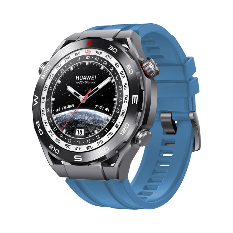 Silicone watch band, navy blue, with buckle for Huawei Watch Ultimate (regular length)
