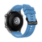 Silicone watch band navy blue, rear view with clasp and vented strap