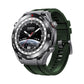 Silicone watch band dark green, side profile showing clasp and vented links
