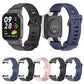 TPU watch bands with flat square ventilation holes, shown in black and blue with metal buckles