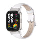 Genuine leather slim watch band, white, with buckle and pin holes, for Redmi Watch 3