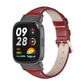 Genuine leather slim watch band, red with buckle and pin holes, for Redmi Watch 3