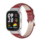 Genuine leather slim watch band, red with buckle and stitching holes, for Redmi Watch 3