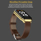 Brown microfiber PU leather watch band with gold metal shell and buckle