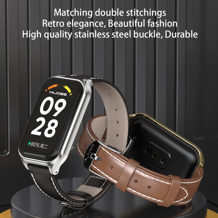 Brown and black metal shell watch bands with stainless-steel buckles