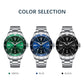 Men's stainless steel mechanical diver watch with green, blue, and black dial options