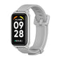 Metal shell silicone watch band, white strap with silver frame and dark display