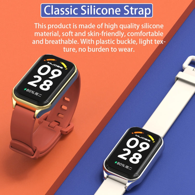 Silicone watch bands with plastic buckles, brown and white with metal frames
