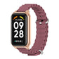 Metal shell silicone watch band in wine red with rose-gold bezel and silver clasp
