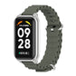 Metal shell silicone watch band in khaki green with silver bezel and clasp