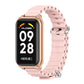 Metal shell silicone watch band in pink with rose-gold bezel and silver clasp