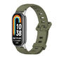 Army green breathable silicone watch band with perforations and metal-toned clasp