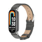 Dark gray microfiber PU leather smartwatch band with metal buckle and clasp