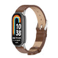 Microfiber PU leather watch band with silver buckle, brown strap for Xiaomi smartwatch